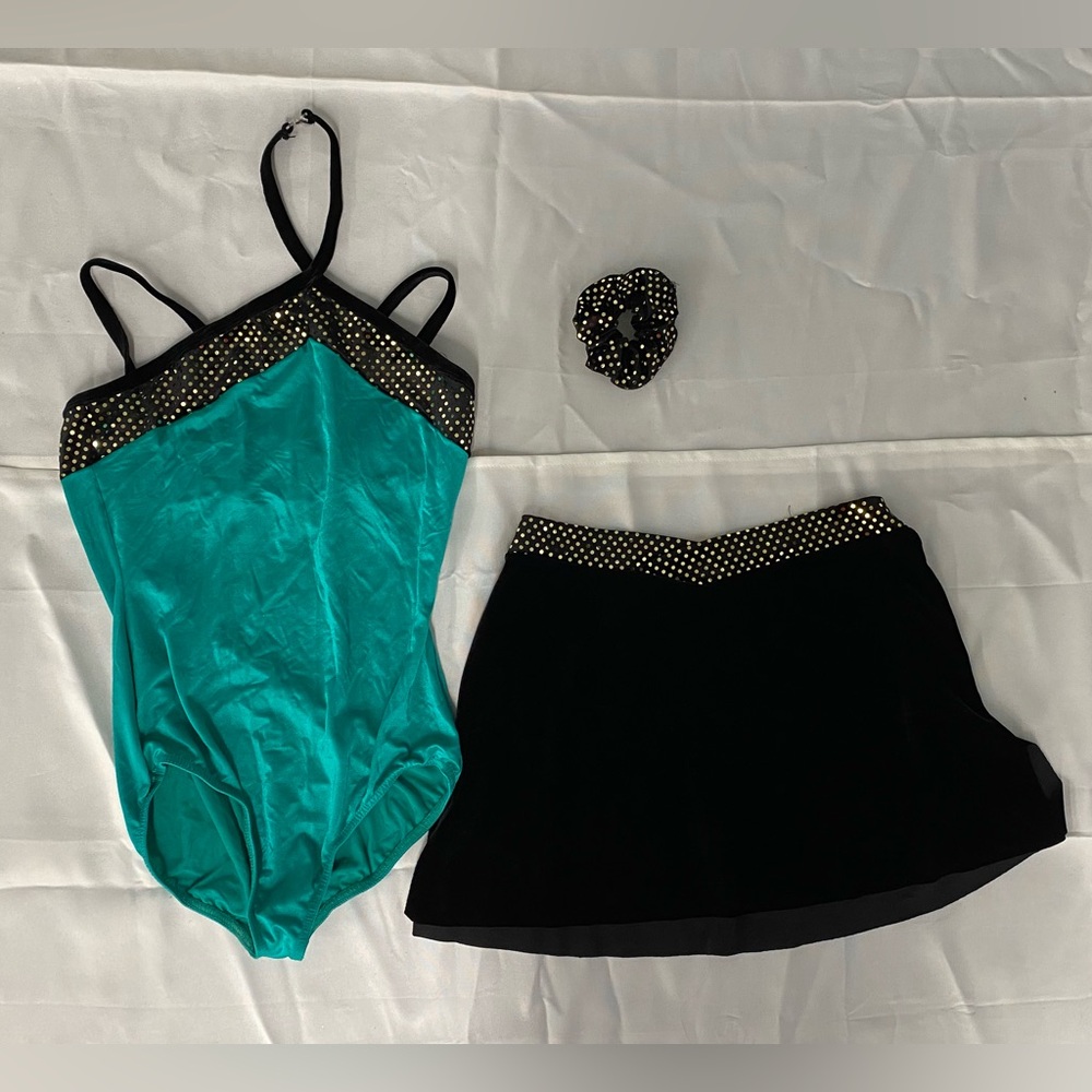 Wish Come True Workin' Day & Nite Leotard and Velour Skirt Dance Costume